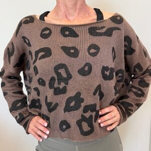 Wooden Ships Brown and Black Leopard Sweater
